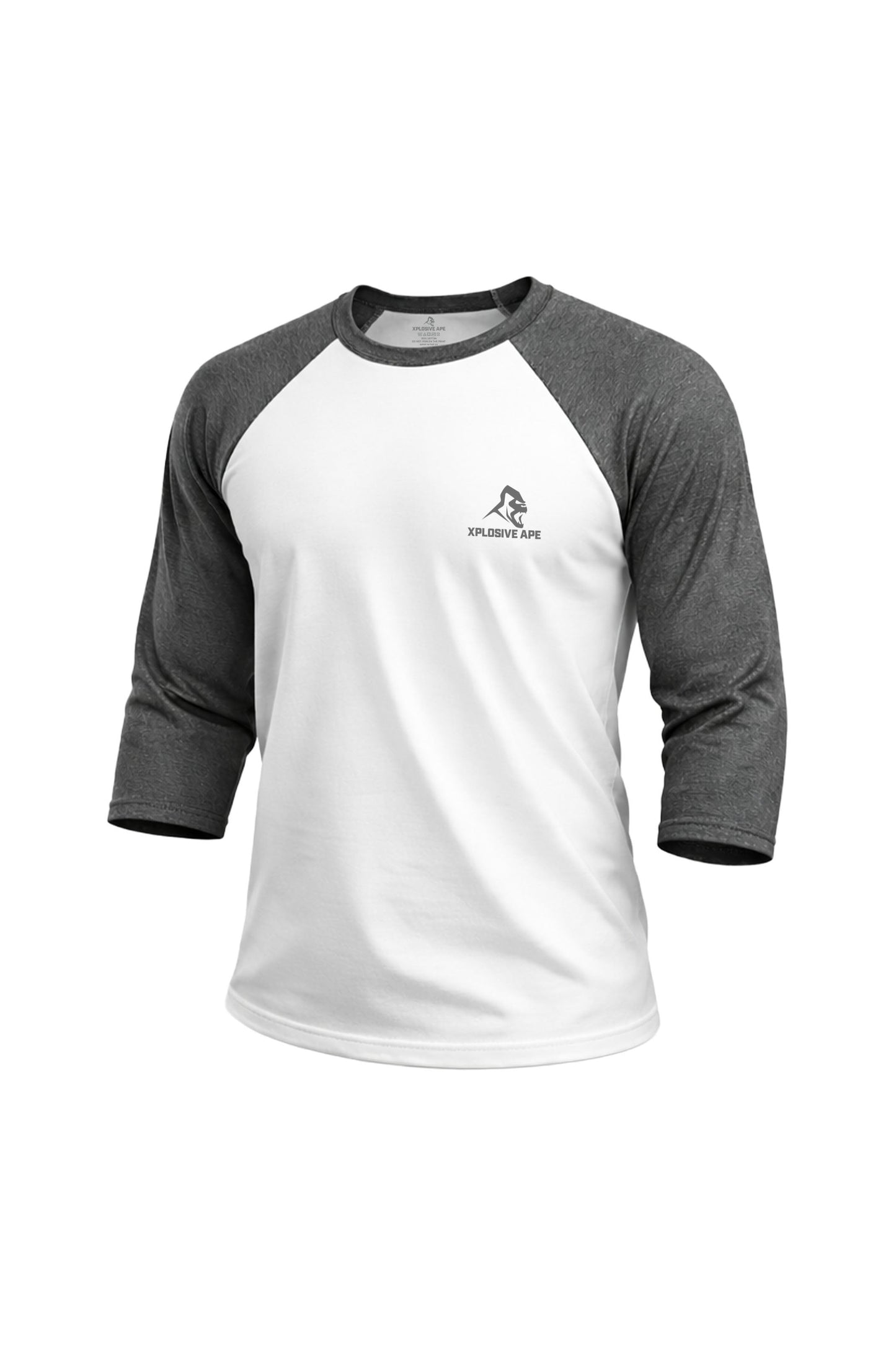 XAPE Classic Raglan 3/4 Sleeve Tee - White/Dark Heather