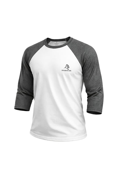 XAPE Classic Raglan 3/4 Sleeve Tee - White/Dark Heather