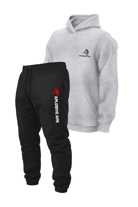 XAPE Classic Hoodie & Originals V2 Joggers Combo - Sports Grey/Black