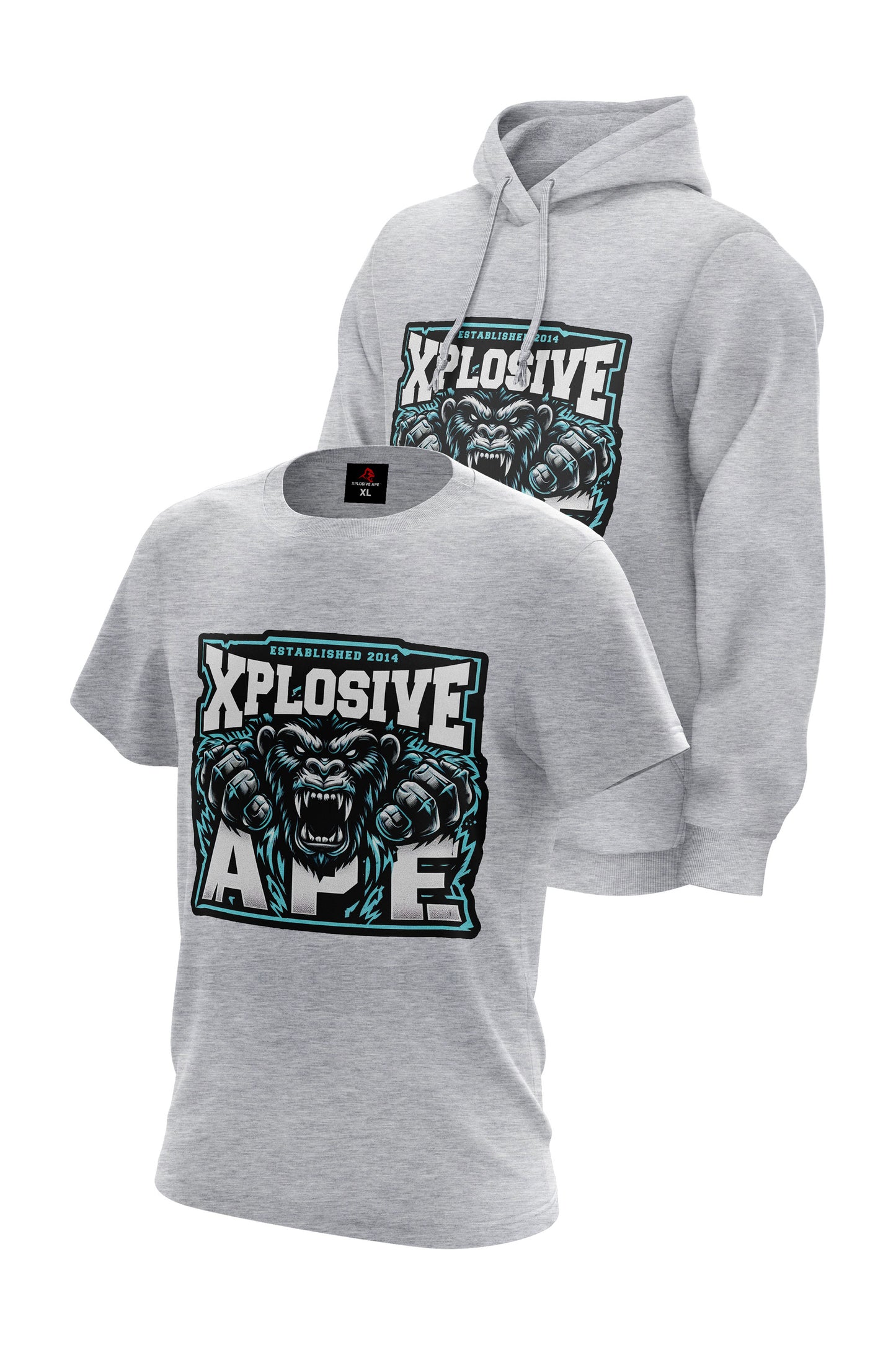 XAPE Cold Blooded Hoodie & Tee Combo - Sports Grey