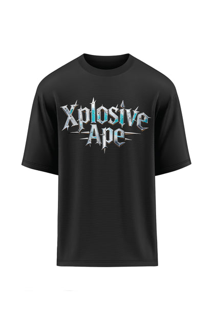 XAPE Cold Steel Script Oversized Tee - Black
