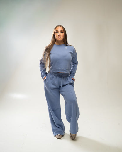 XAPE Core Logo Flared Joggers - Slate Blue