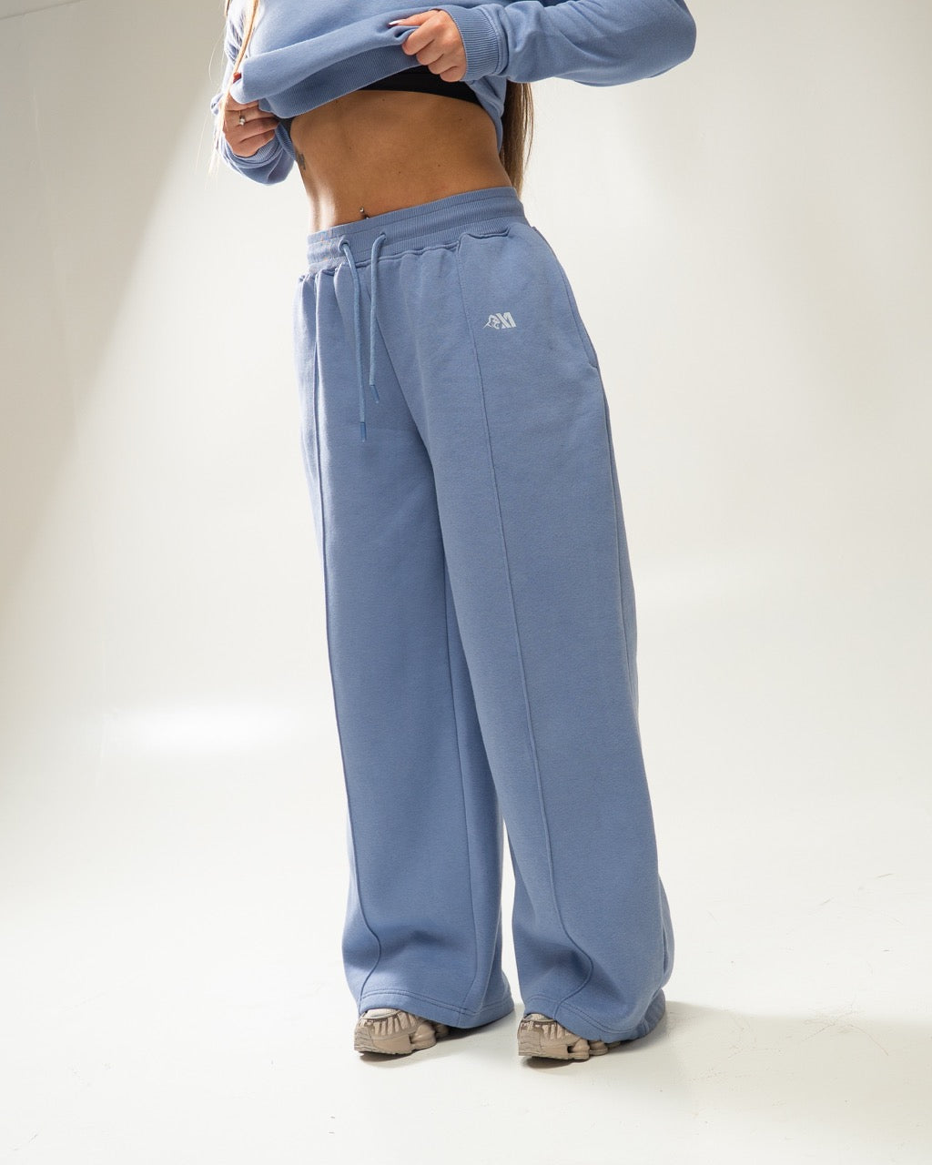 XAPE Core Logo Flared Joggers - Slate Blue