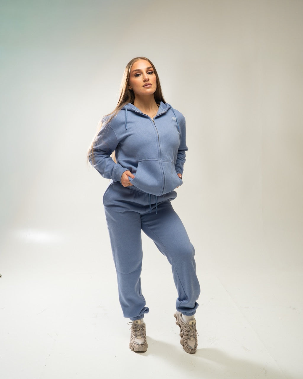 XAPE Core Logo Zip Hoodie - Slate Blue