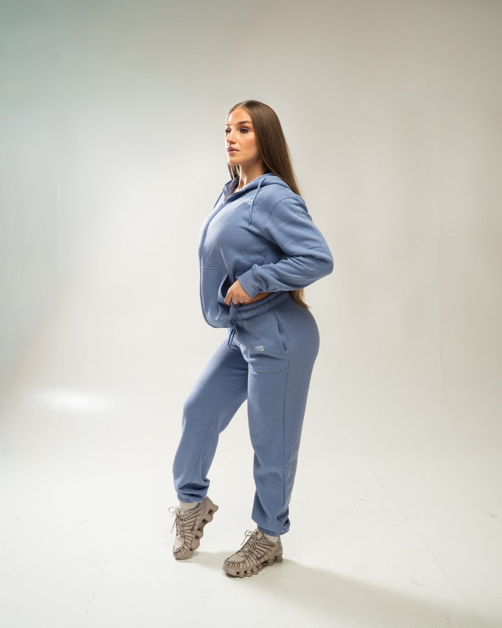 XAPE Core Logo Zip Hoodie - Slate Blue