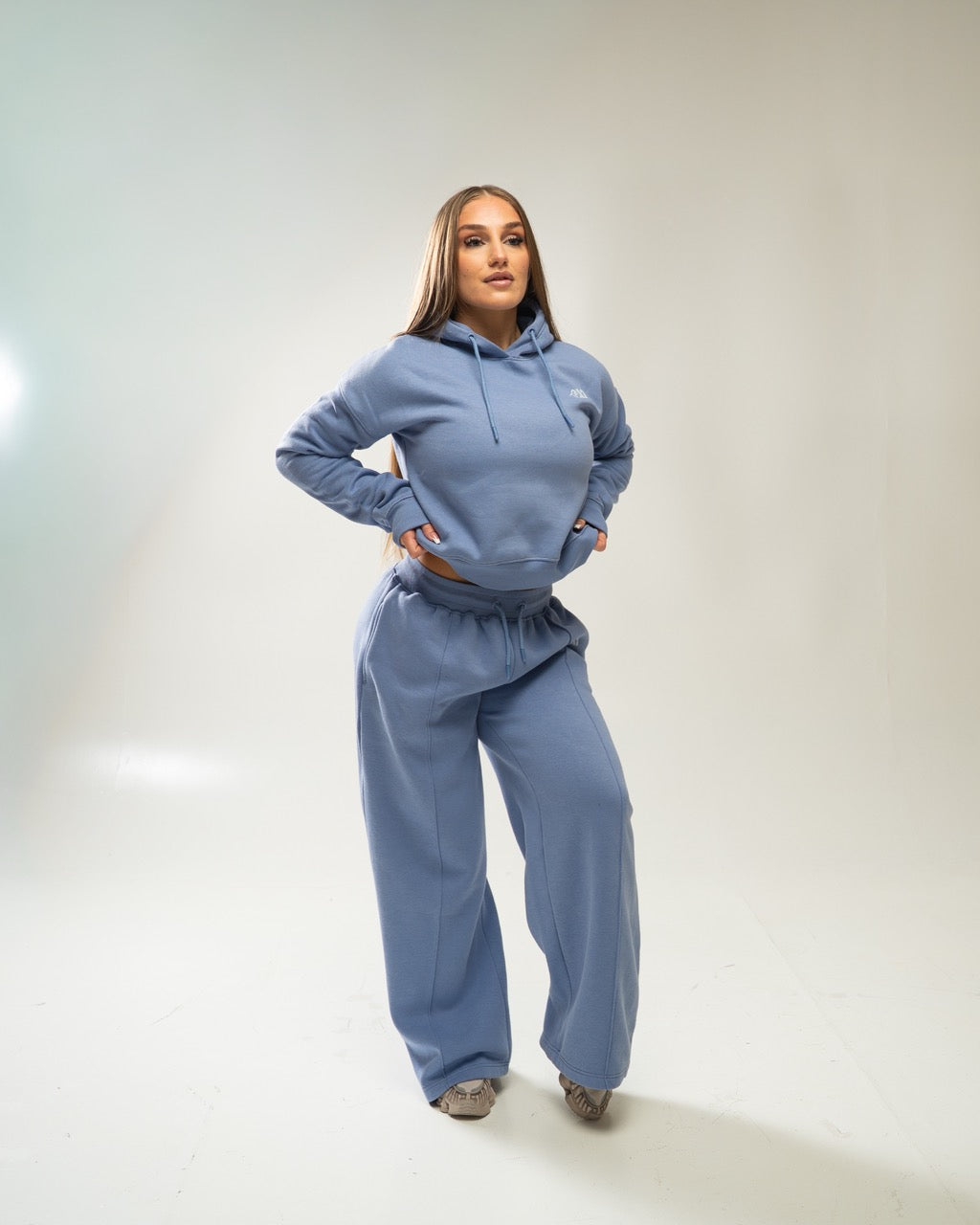 XAPE Core Logo Flared Joggers - Slate Blue