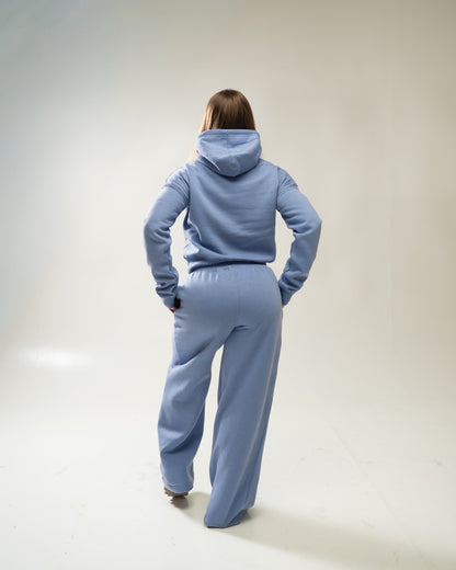 XAPE Core Logo Cropped String Hoodie - Slate Blue