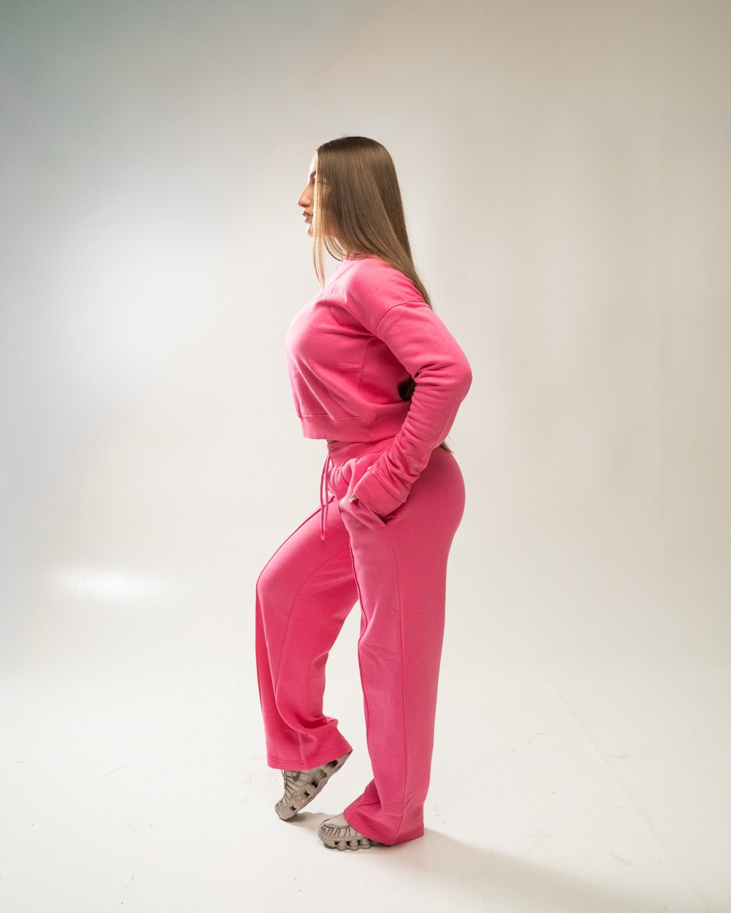 XAPE Core Logo Flared Joggers - Dusty Pink