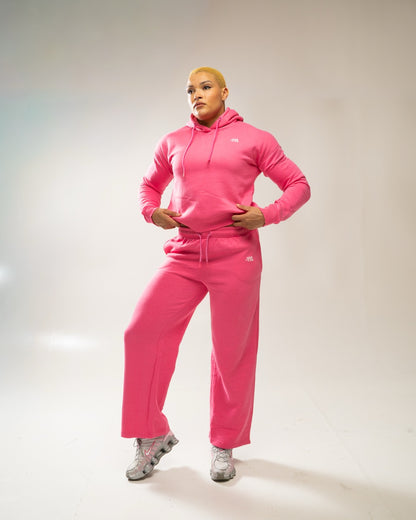 XAPE Core Logo Cropped String Hoodie - Dusty Pink