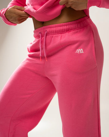 XAPE Core Logo Wide Leg Joggers - Dusty Pink
