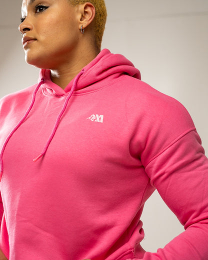 XAPE Core Logo Cropped String Hoodie - Dusty Pink