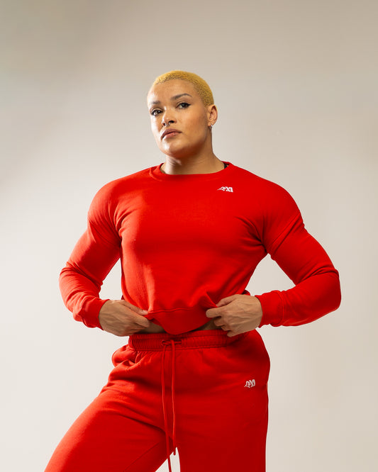 XAPE Core Logo Cropped Sweatshirt - Red