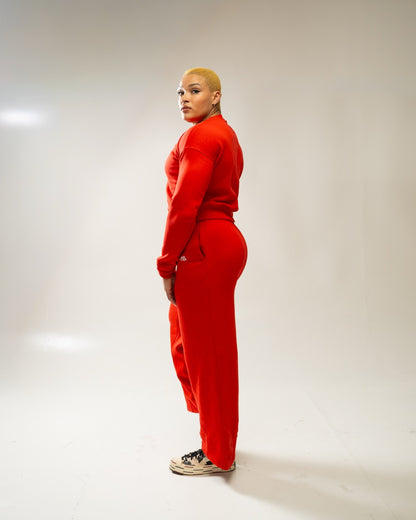 XAPE Core Logo Wide Leg Joggers - Red