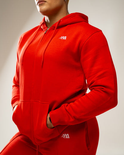 XAPE Core Logo Zip Hoodie - Red