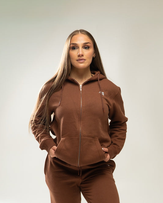 XAPE Core Logo Zip Hoodie - Cocoa