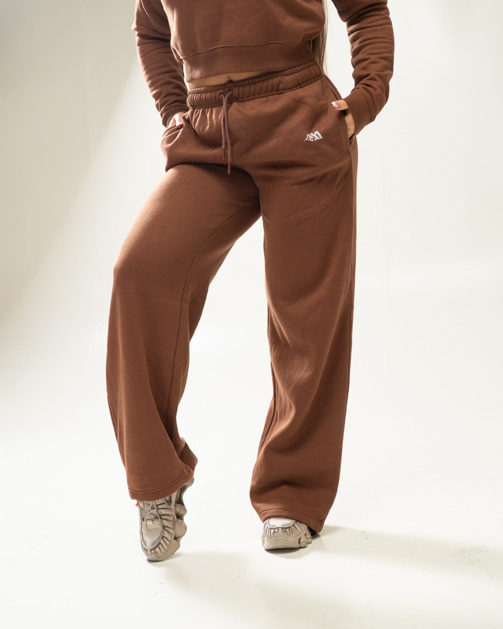 XAPE Core Logo Wide Leg Joggers - Cocoa