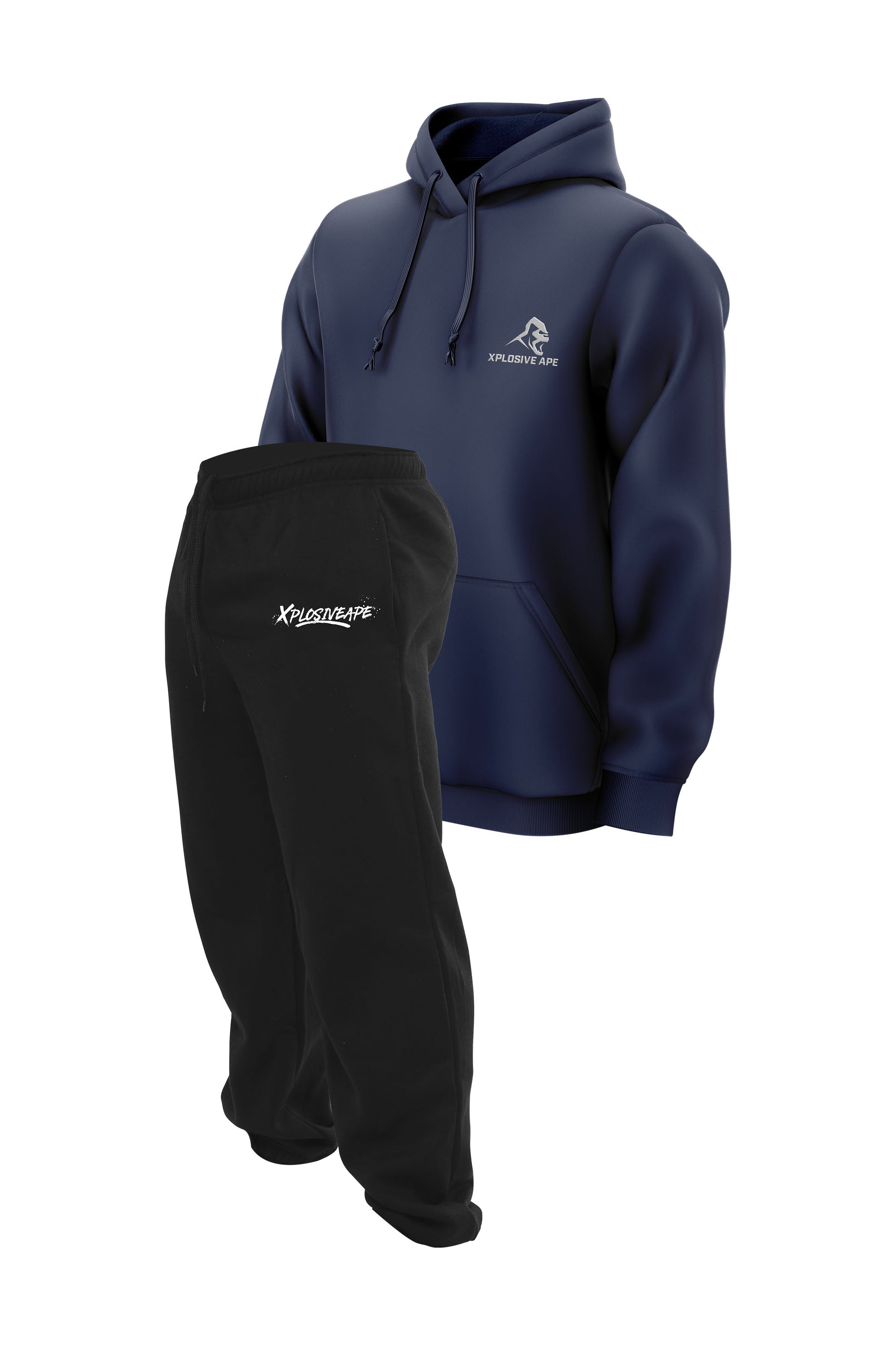 XAPE Desolate Joggers & Essential Hoodie Combo - Black/Navy