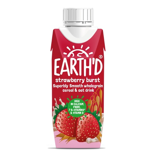 Earth'D Drinks Smooth Wholegrain Cereal & Oat Drink 15x250ml Strawberry Burst