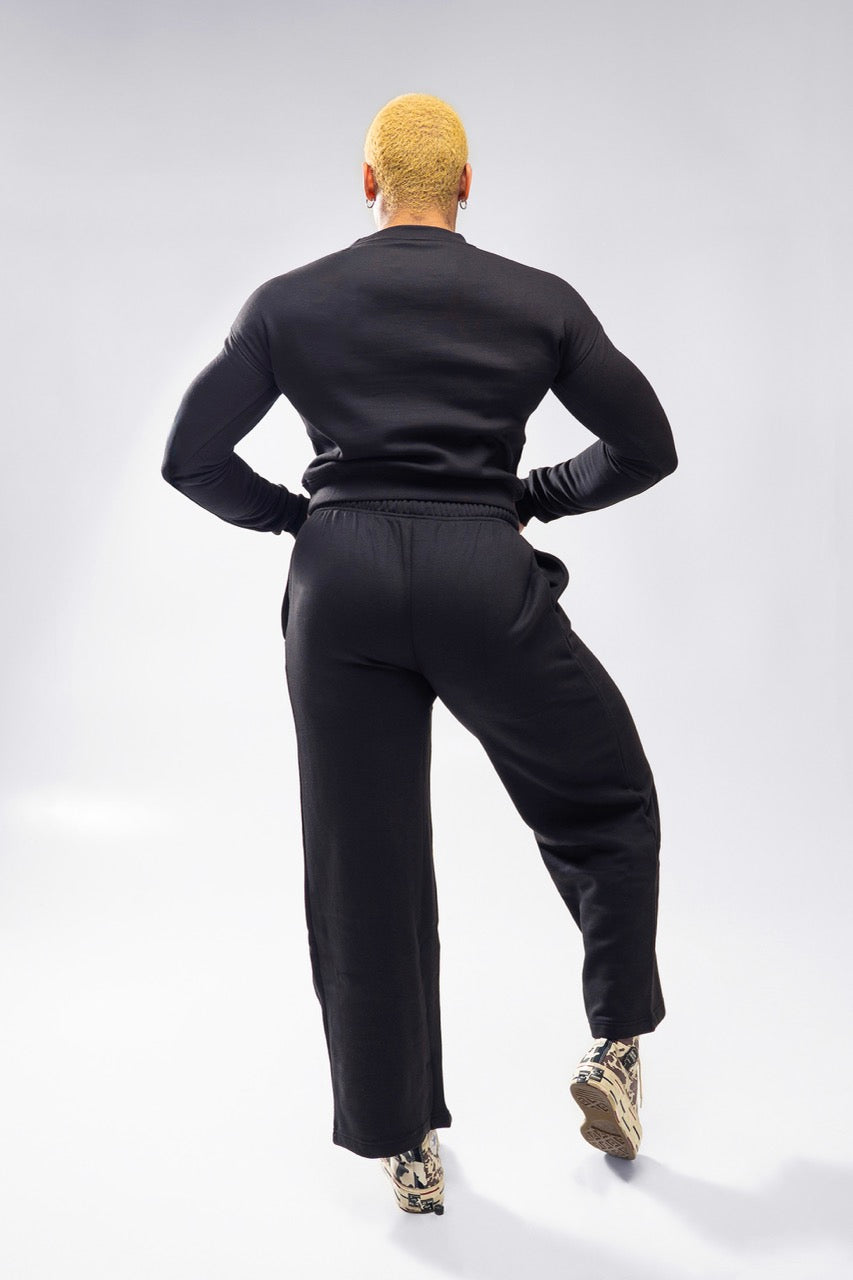 XAPE Core Logo Wide Leg Joggers - Black