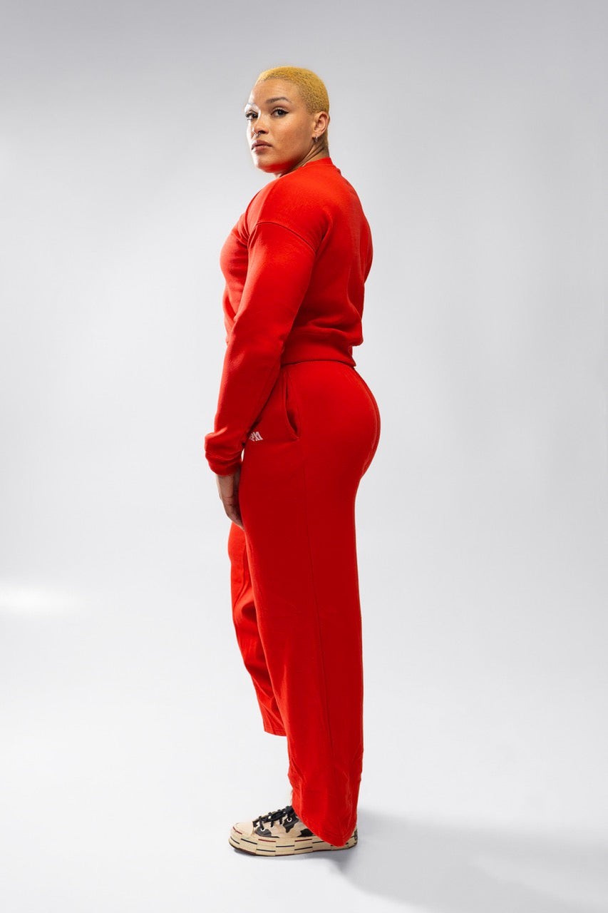 XAPE Core Logo Wide Leg Joggers - Red