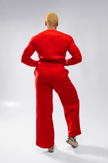 XAPE Core Logo Wide Leg Joggers - Red