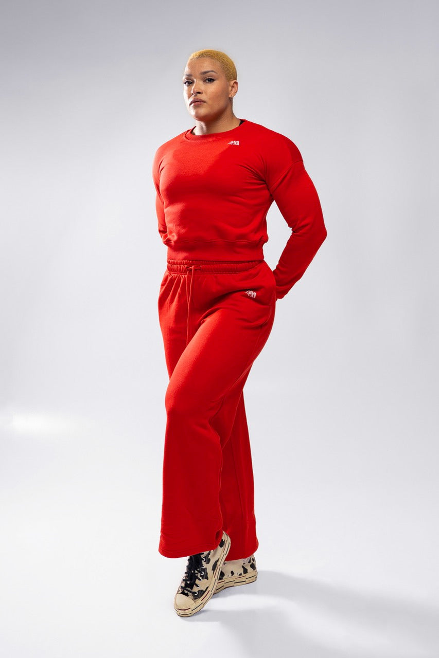 XAPE Core Logo Wide Leg Joggers - Red