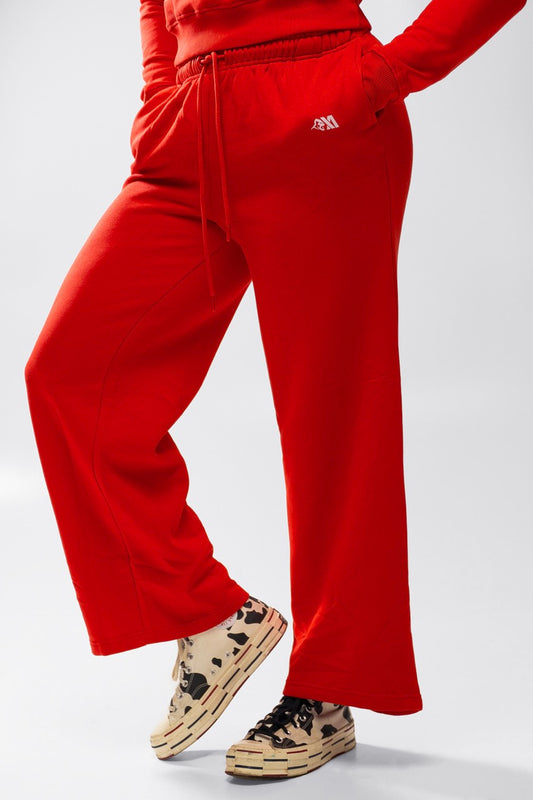 XAPE Core Logo Wide Leg Joggers - Red