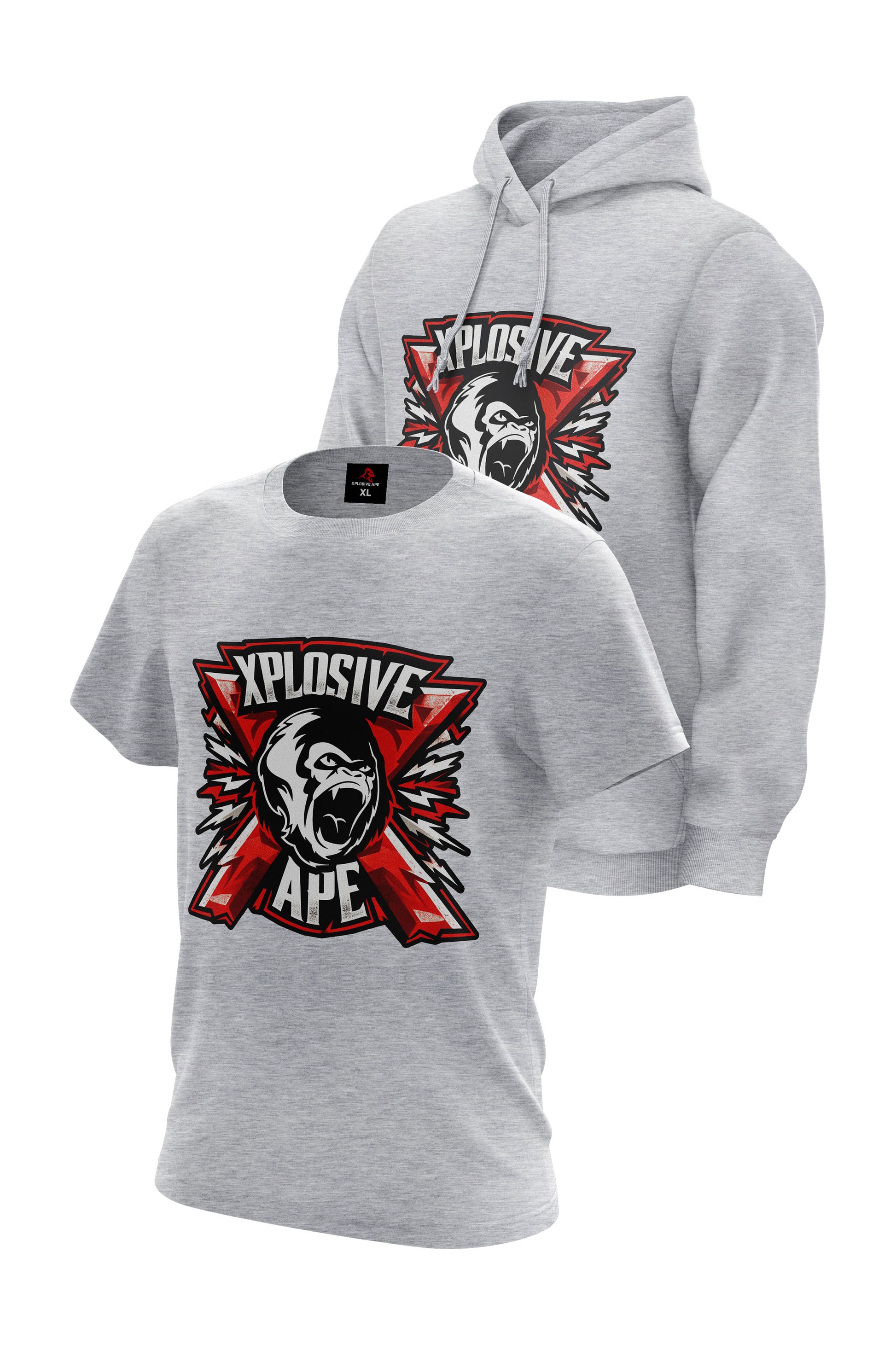 XAPE Flash Hoodie & Tee Combo - Sports Grey