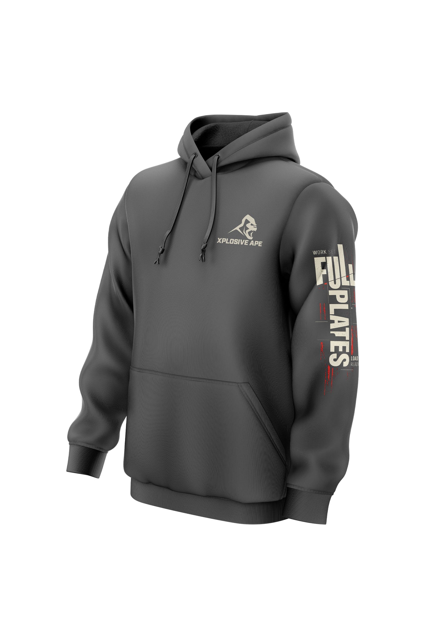 XAPE Full Plates String Hoodie - Charcoal