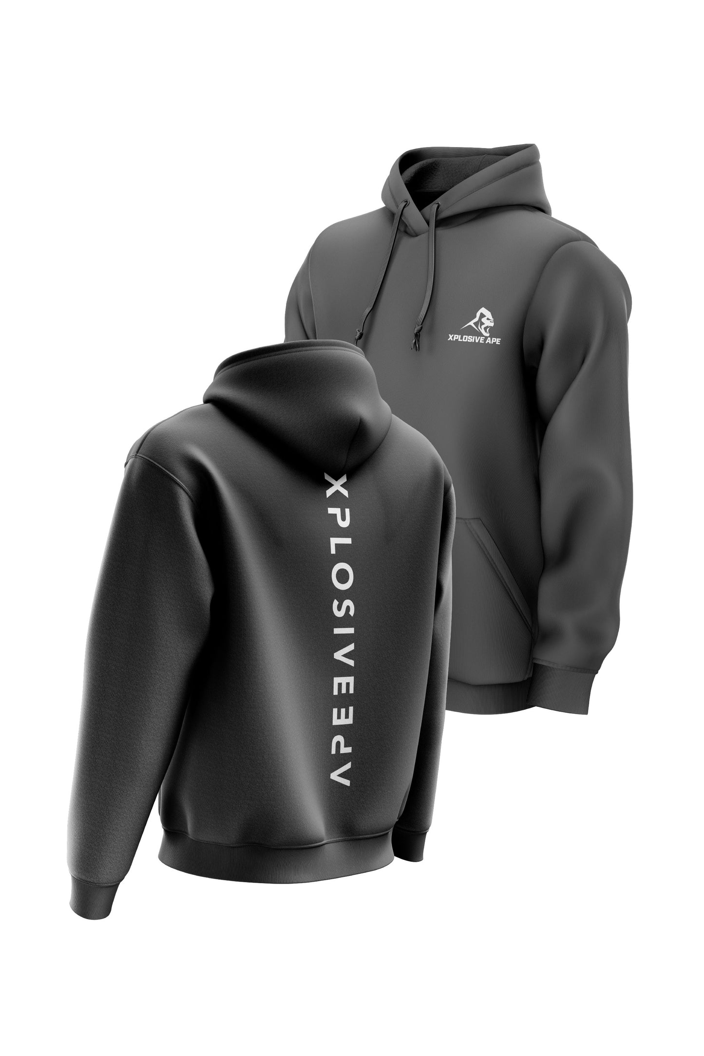 XAPE Futuristic V2 String Hoodie - Charcoal