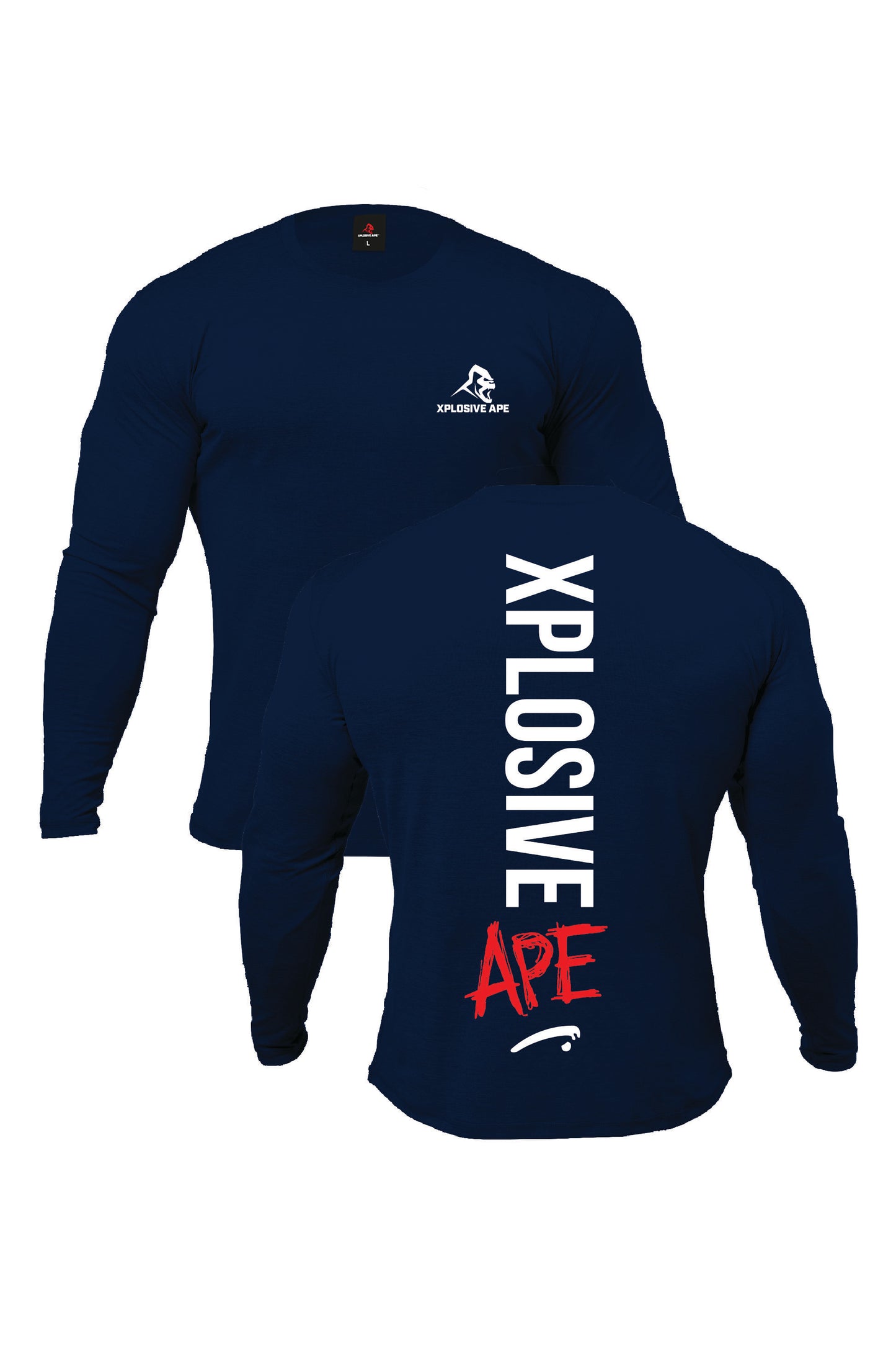 XAPE Graffiti V3 Long Sleeve Tee - Navy