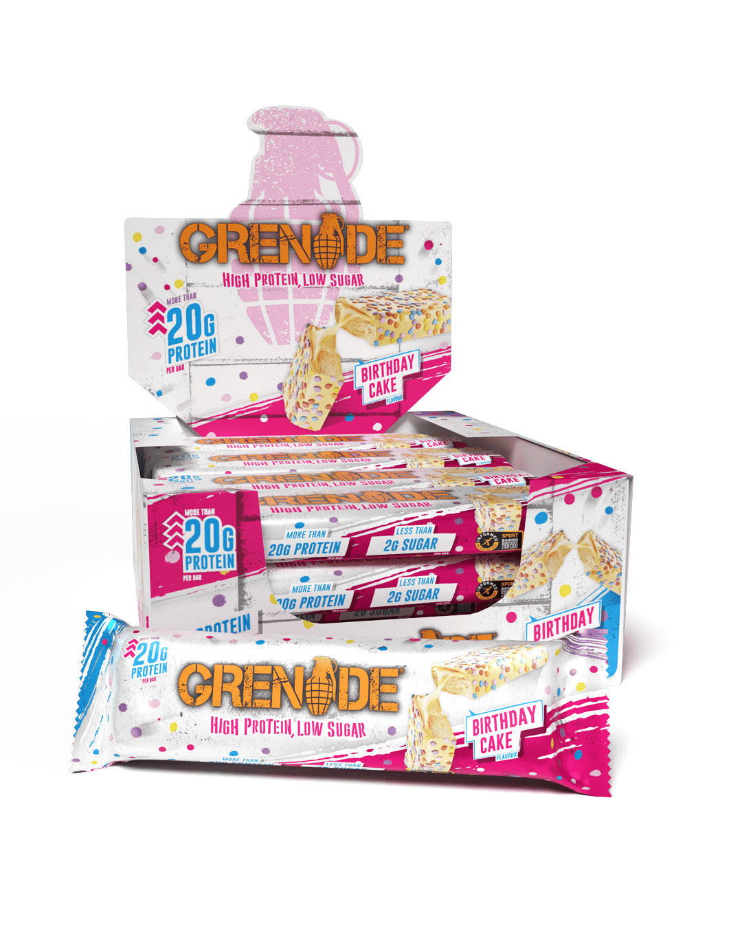 Grenade Protein Bar 12x60g Birthday Cake