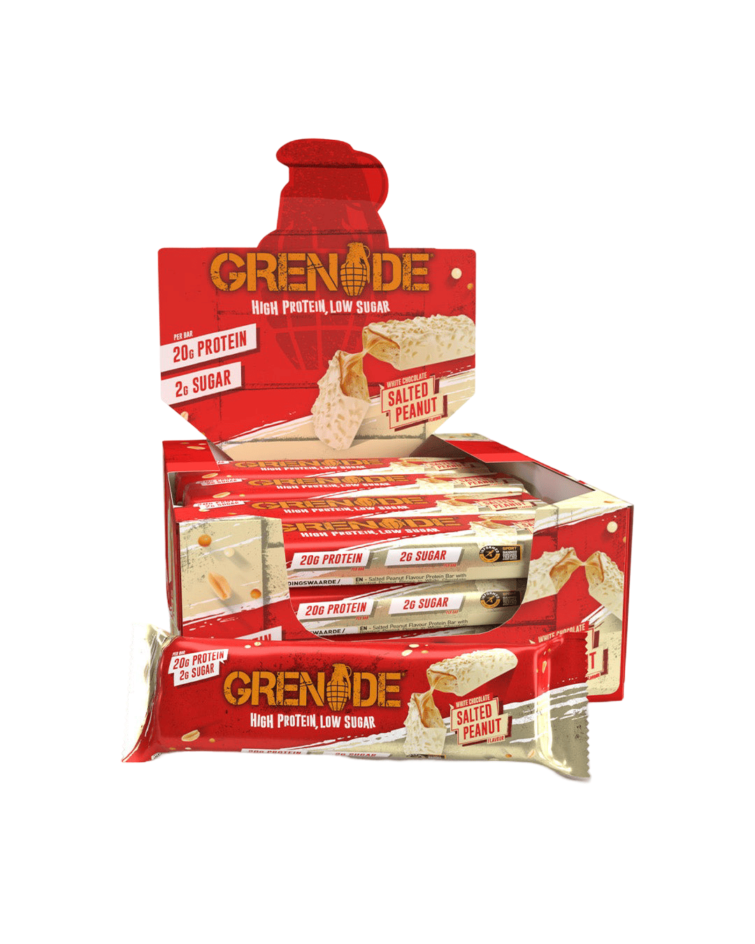 Grenade Protein Bar 12x60g White Chocolate Salted Peanut