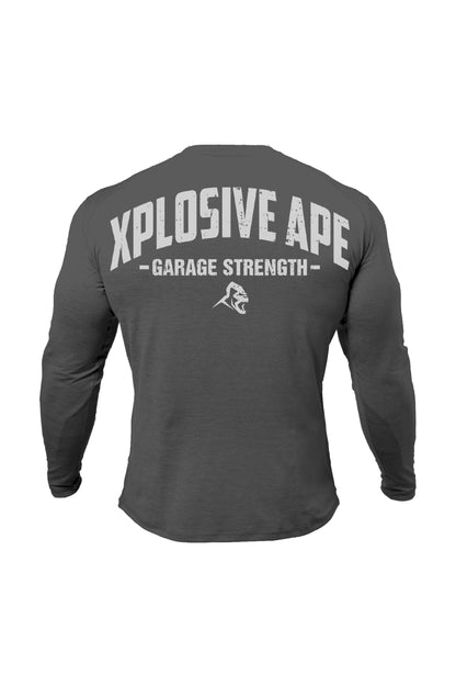 XAPE Garage Strength V2 Long Sleeve Tee - Charcoal
