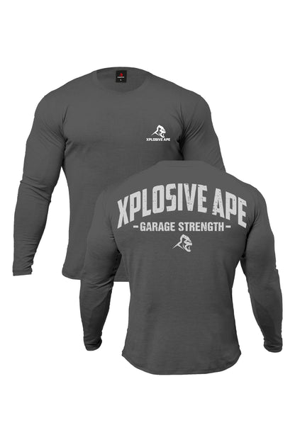XAPE Garage Strength V2 Long Sleeve Tee - Charcoal