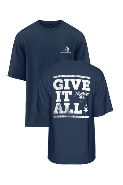 XAPE Give It All Oversized Tee - Navy