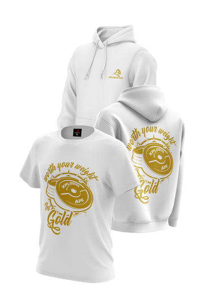 XAPE Glitters Hoodie & Tee Combo - White