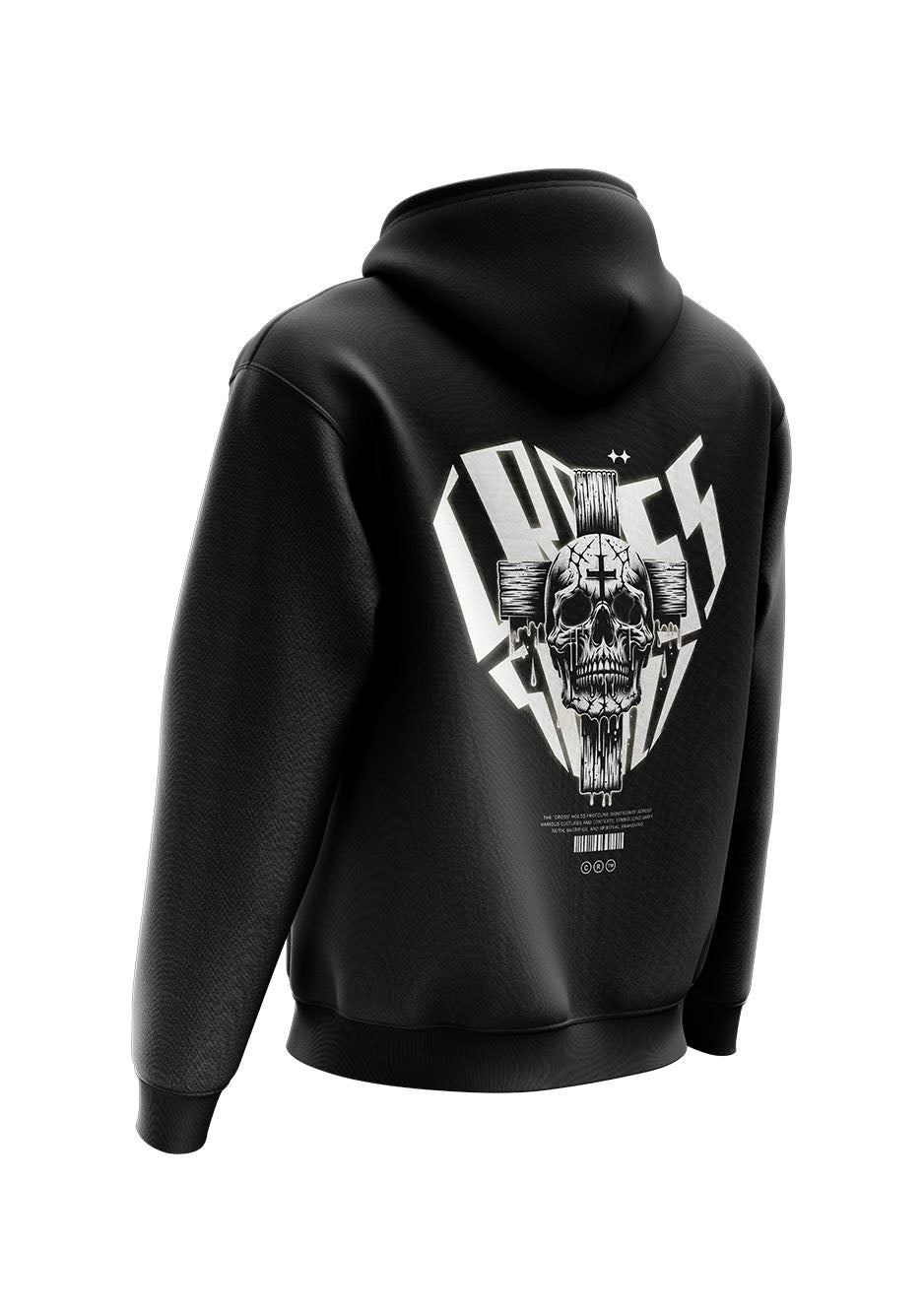 Untold Studios Gothic Cross Skull Hoodie - Black