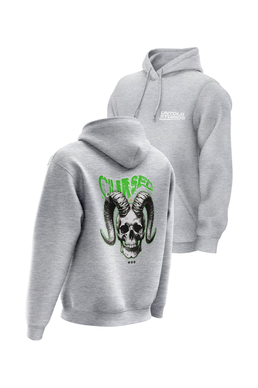 Untold Studios Gothic Cursed Skull Hoodie - Grey