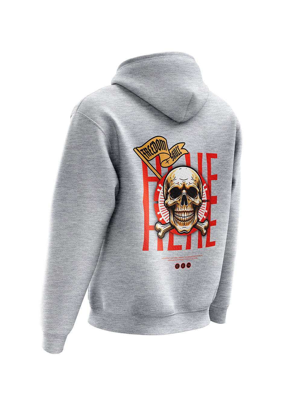 Untold Studios Gothic Freedom Skull Hoodie - Grey