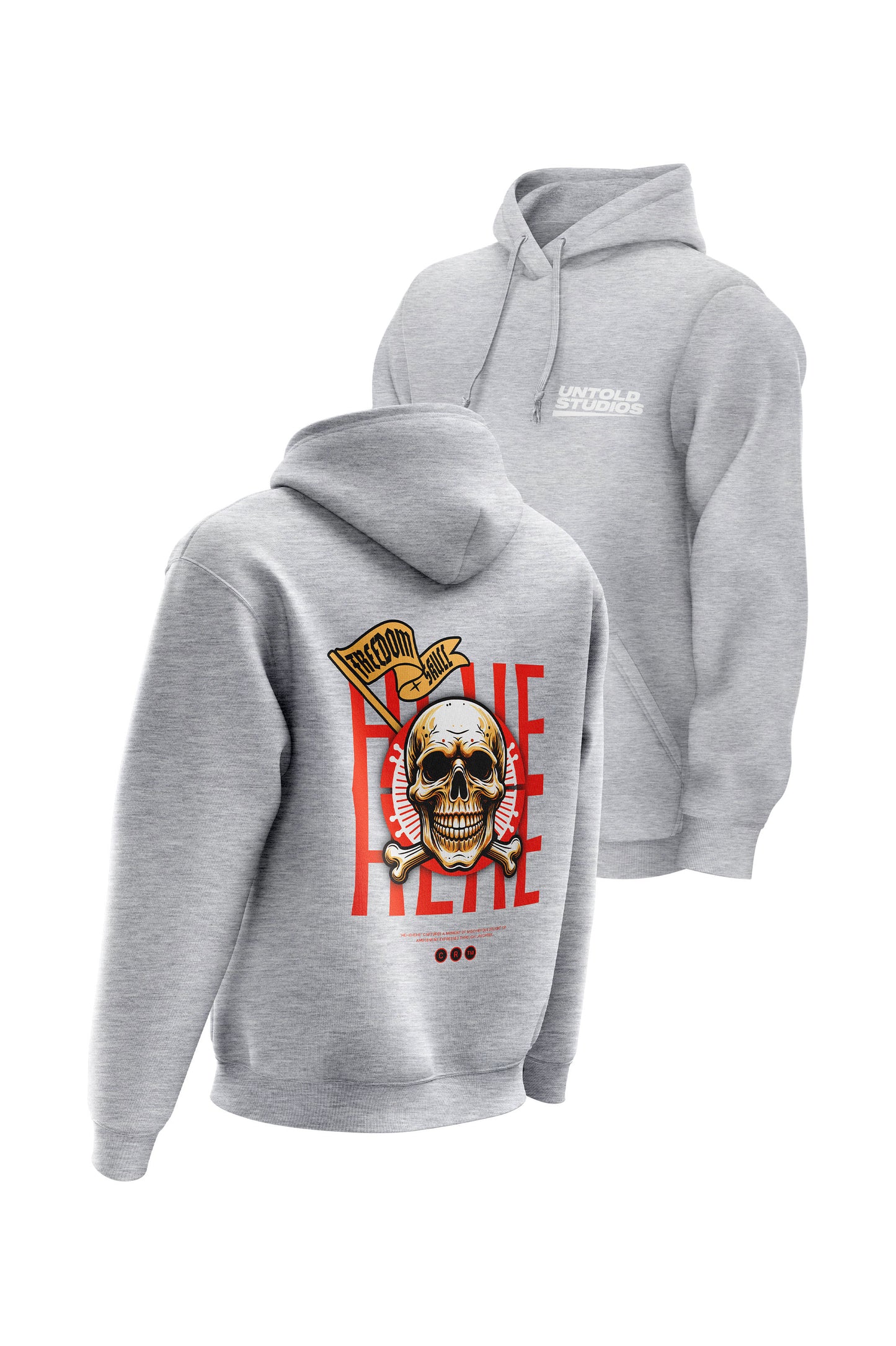 Untold Studios Gothic Freedom Skull Hoodie - Grey