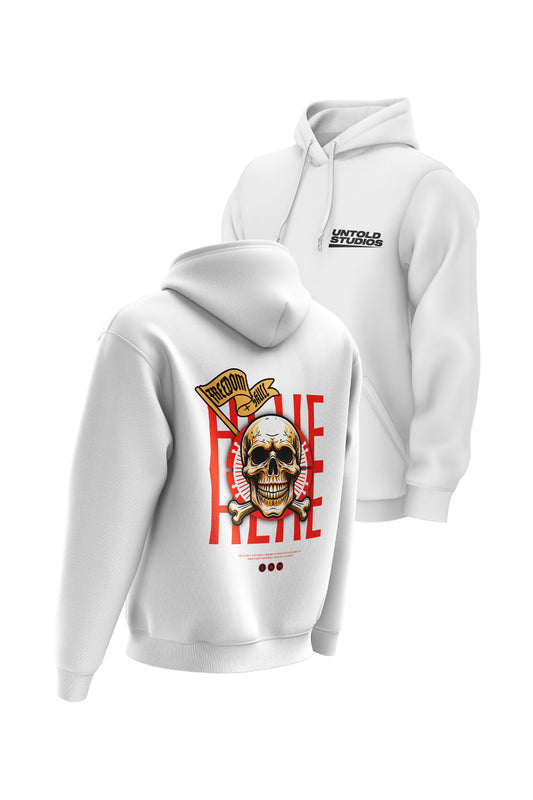 Untold Studios Gothic Freedom Skull Hoodie - White