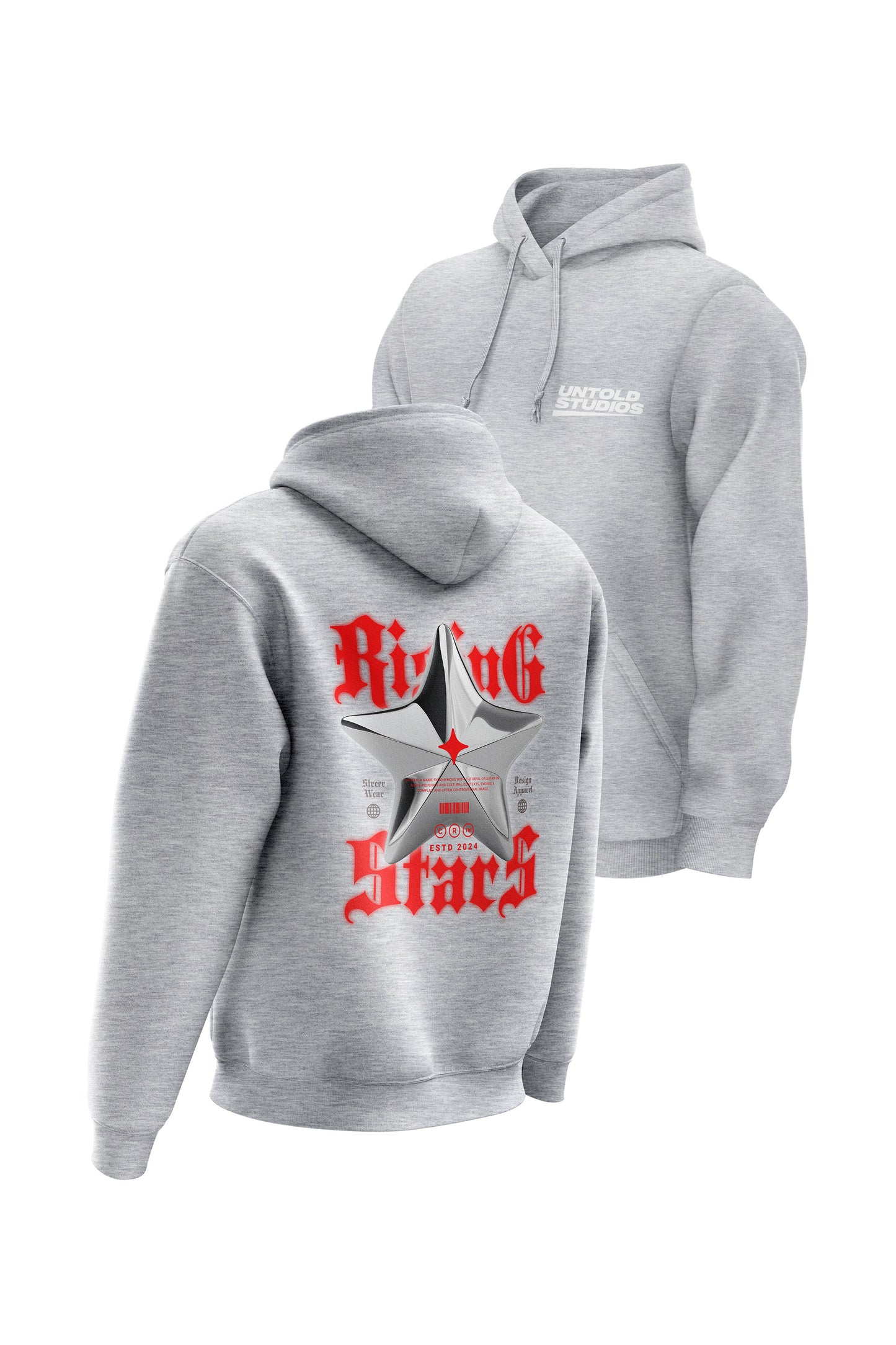 Untold Studios Gothic Rising Star Hoodie - Grey