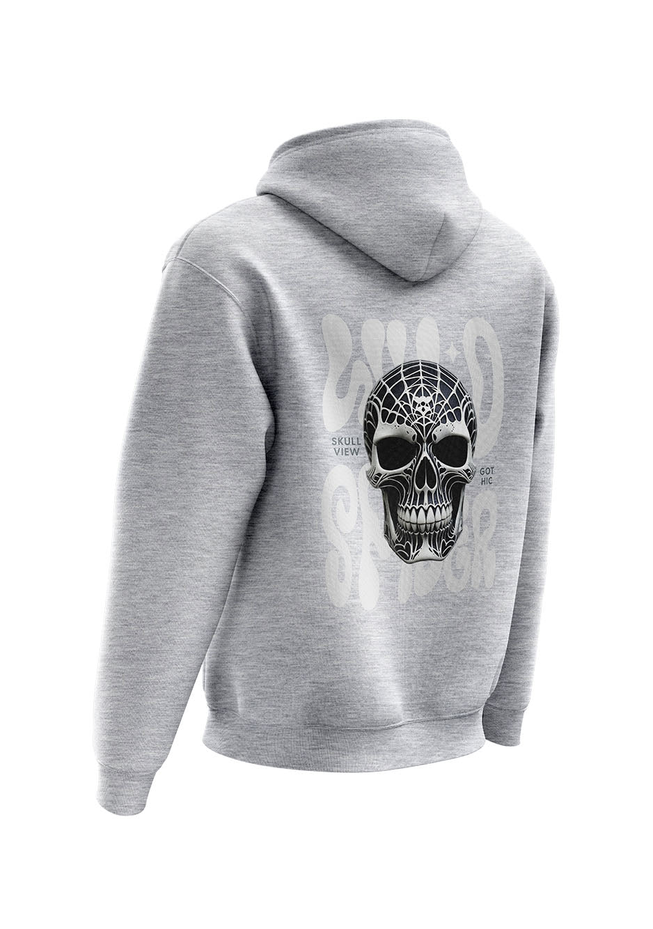 Untold Studios Gothic Spider Skull Hoodie - Grey