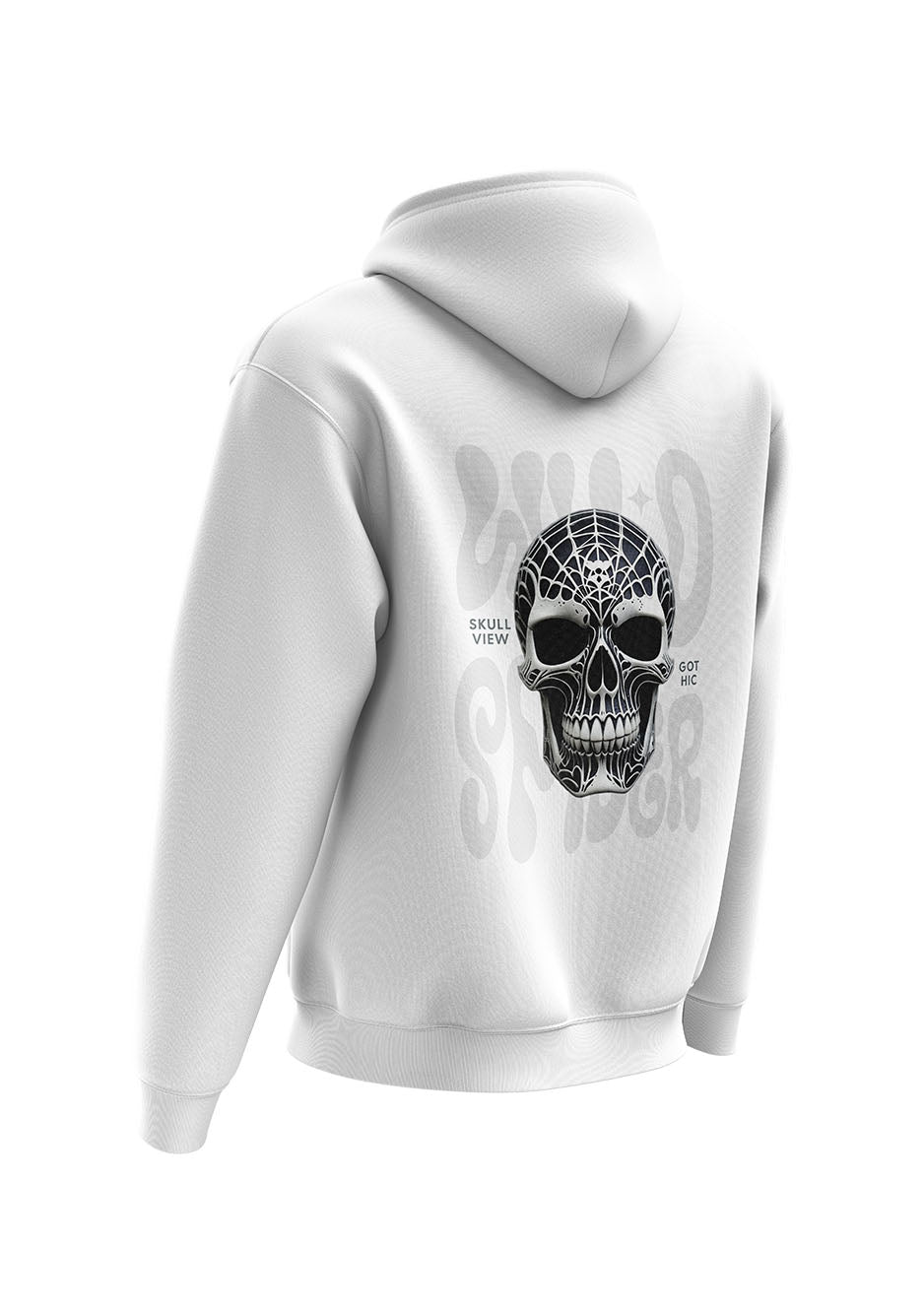 Untold Studios Gothic Spider Skull Hoodie - White