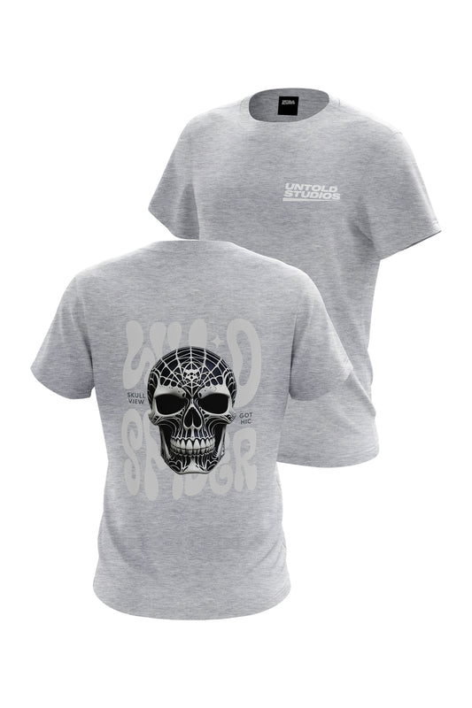 Untold Studios Gothic Spider Skull Tee - Grey