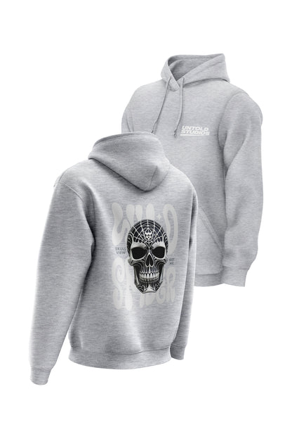 Untold Studios Gothic Spider Skull Hoodie - Grey