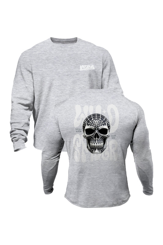 Untold Studios Gothic Spider Skull Sweatshirt - Grey