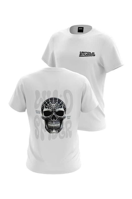 Untold Studios Gothic Spider Skull Tee - White