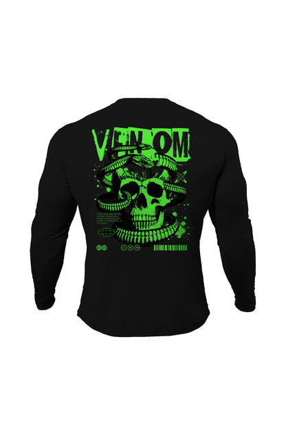 US Gothic Venomous Skull Sweatshirt - Black